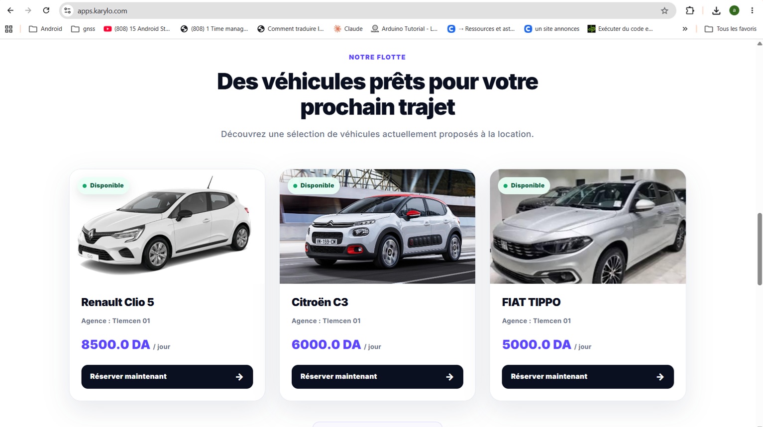 Exemple du site web personnalisé d’une agence sur Karylo